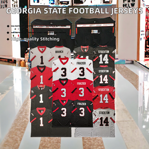 Maglie da Football Americano del Georgia State College all'Ingrosso # 3 FRAIZER # 14 Stockton # Ricamo 3D di Alta Qualità a 1 Filo, Taglie Forti - Product Image 2