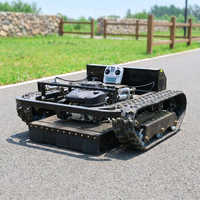 Tondeuse à gazon robotisée télécommandée KOOP à chenilles, moteur essence, coupe-herbe robuste pour pentes, idéale pour le jardin