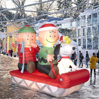 Snoopy Noël Gonflable 420D Oxford Modèle 8m Arbre Père Noël Dessin Animé Souffleur d'Air Certifié CE Installation Facile Couleur Personnalisable