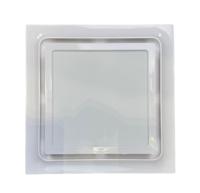 Ventilateur de plafond carré LED 2-en-1 pour cuisine et salle de bain, ultra-plat 30 cm, haute luminosité, anti-éblouissement, sans scintillement, éclairage uniforme