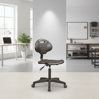Chaise de laboratoire ergonomique moderne VitalLab, tabouret ESD en mousse PU avec roulettes pivotantes réglables, dossier XBY M13 pour atelier