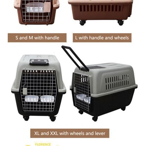 Jaula transportadora de lujo grande para mascotas con ruedas, de plástico, tipo caja para gatos, para transporte aéreo, jaula alta y resistente para perros, venta al por mayor - Product Image 4