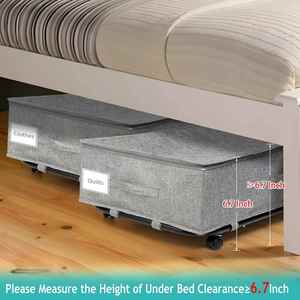 Contenedores debajo de la cama a prueba de polvo, tapa, contenedores rodantes, organizador, cajón, almacenamiento debajo de la cama con ruedas - Product Image 2