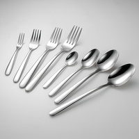Ensemble de couteaux, fourchettes et cuillères élégants en acier inoxydable 304 poli miroir, modèle élégant, série complète pour hôtel et restaurant