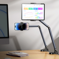 Support de bureau cantilever en aluminium à rotation 360° pour tablettes universelles, personnalisation en gros usine CT09