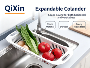 Colador <span class=keywords><strong>Plegable</strong></span> Ajustable QiXin QX-C410 de Plástico de Grado Alimenticio con Ganchos Ajustables, Fabricado en China (OEM) - Product Image 4