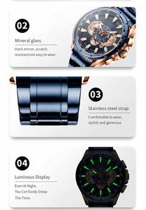Reloj de Pulsera para Hombre 8363, Cronógrafo, Correa de Acero Inoxidable, Resistente al Agua 3 ATM, Reloj de Cuarzo de Lujo para Hombre - Product Image 5