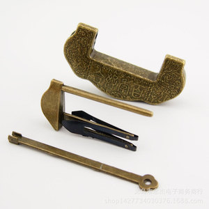 Combination Pad <b>Lock</b> D Type Large Antique Style Copper Jewelry <b>Box</b> <b>Lock</b> Single Lever Locking Horizontal Model - Product Image 2