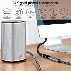 Adaptateur audio 3,5 mm mâle vers femelle, cordon d'extension stéréo Hi-Fi, câble d'extension pour <span class=keywords><strong>casque</strong></span> - Product Image 3