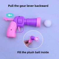 Lanceur de balles pompon bicolores Macaron, jouet interactif en plastique pour chat, mini blaster de tir pour l'exercice intérieur des chatons