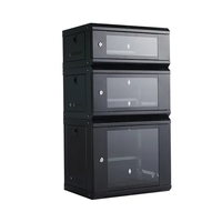 YNCO Taille personnalisée 2U 4U 9U 12U Support de serveur de centre de données mince standard de 19 pouces avec porte en verre trempé Stock en acier SPCC