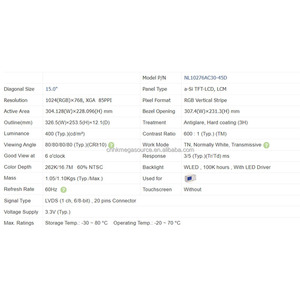 NL10276AC30-45D หน้าจอ 15 นิ้ว ความละเอียด 1024*768 จอแสดงผล LCD NL10276AC30-45D แผงจอ LCD มีสินค้าในสต็อก - Product Image 4