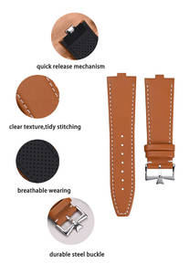 Quick Release Leather Strap 24x7mm Replacement for <strong>Vacheron</strong> Constant Overseas 4300 4500V 5500V 7900 - Product Image 3