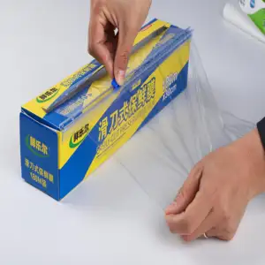PE Food Film Cling keep food fresh plastic Plastic Film wrap with slide cutter