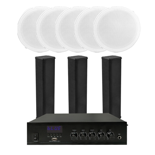 Power Home Audio Amplifier 40W 3" Aluminum Alloy Metal Heavy Mini Sound 2 X RCA Line Input/Output 4-16 Ohms Complete Set Black