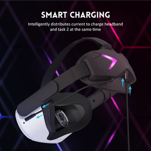 For Oculus <strong>Quest</strong> 2 Extend Equipment Accessories Rechargeable protection Headband 5000Ah Capacity <strong>Battery</strong> with LED Light - Product Image 3