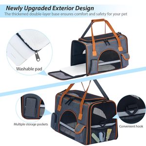 Sac à dos de transport <span class=keywords><strong>pour</strong></span> <span class=keywords><strong>chien</strong></span> en tissu Oxford, sac à dos de voyage avec fermeture éclair, design pliable <span class=keywords><strong>pour</strong></span> <span class=keywords><strong>siège</strong></span> de voiture, <span class=keywords><strong>pour</strong></span> chiens jusqu'à <span class=keywords><strong>10</strong></span> <span class=keywords><strong>kg</strong></span>, logo personnalisé - Product Image 4
