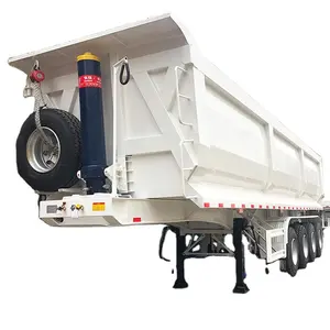 tri-axle Rear Tipping Tractor Trailer 60ton square type made in China End Dumper Semi Trailer