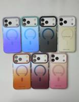 Coque de téléphone dégradée colorée pour iPhone 18 17 16 15 14 13 12 Pro Max, givrée, compatible charge magnétique sans fil, antichoc