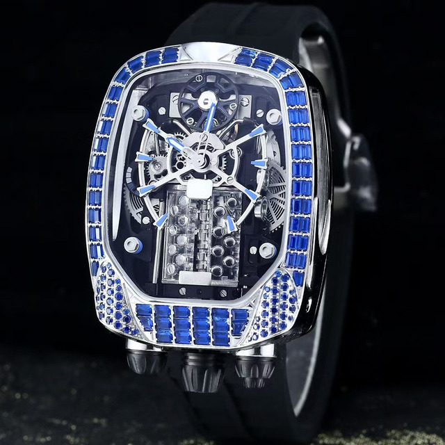 Top Luxury Men's Automatic Mechanical Watch Sapphire Crystal Bezel Skeleton Case Back High Quality Stainless Steel 10 Bar Water