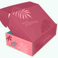 Boîte d'expédition postale en carton ondulé rose personnalisée avec logo, conception gratuite, pour cosmétiques