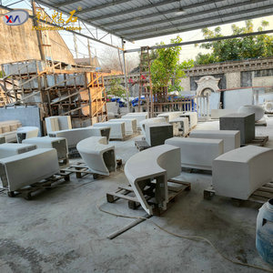 Nuevos Materiales de Construcción en Piedra, Banco de Hormigón Reforzado con Fibra de Vidrio XMS006, Diseño Hueco para Ingeniería Municipal y Paisajística - Product Image 3