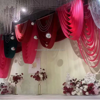 Rideau de plafond en soie de lait moderne Muwei, à plusieurs couches, pour mariage, scène, fête, décoration