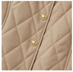 Cappotto in Pelle di Pecora e Misto Lana e Pelo di <span class=keywords><strong>Cammello</strong></span> con Collo in Pelliccia di Visone, <span class=keywords><strong>Giacca</strong></span> Invernale da Donna Trapuntata a Rombi - Product Image 5
