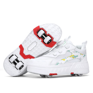 Dingjian Kids Mesh Roller Skates Four Wheel Rotating Buckle Deformable Wheels Shoes Size 28-41 - Product Image 3