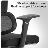 Chaise de bureau ergonomique en maille pour PDG, directeur, patron - Design moderne avec accoudoirs réglables et pieds en métal