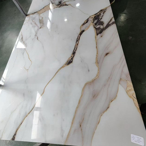 Không thấm nước nghệ thuật màu xanh đá cẩm thạch tấm PVC có độ bóng cao vàng tĩnh mạch cho nghệ thuật sảnh khách sạn trang trí nội thất - Product Image 3