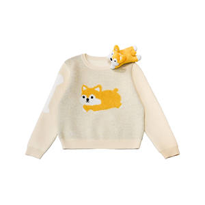<span class=keywords><strong>Pull</strong></span> à col rond unisexe automne-hiver 2026, manches longues, décontracté, ample, en tricot avec peluche corgi - Product Image 5