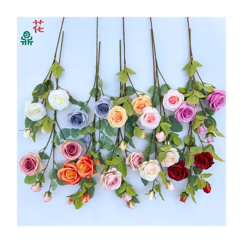 Four Bulgarian Rose Home Decoration Layout Artificial Flower Factory Wholesale Direct Sales Of High-Grade Silk Flowers