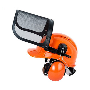 Casque de chantier ABS anti-éclaboussures avec écran facial, protège-oreilles anti-bruit, certifié CE EN397, conception non ventilée, logo personnalisé - Product Image 3