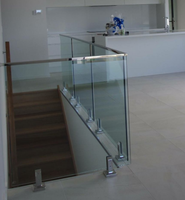 Combinaison rampe et balustrade en verre - Support de fixation en acier inoxydable étanche pour escaliers intérieurs et patios extérieurs
