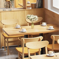 Vente en gros de tables de restaurant modernes carrées en bois et cuir orange pour la restauration rapide, meubles de restauration commerciaux