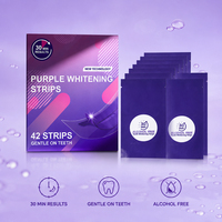 Bandes blanchissantes personnalisées OEM avec logo, certifiées CE, gel PAP violet, goût menthe, 21 sachets de traitement, non irritants pour usage domestique