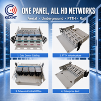 KEXINT Panneau de brassage fibre optique haute densité 3U 19 pouces 288 fibres, boîtier coulissant MPO MTP avec 12 modules cassette HD-07