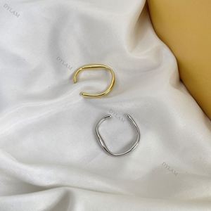 Bague minimaliste personnalisée Dylam avec logo, style naturel, argent 925, bijoux fins, ligne simple, bague ouverte réglable pour femmes en or 18 carats - Product Image 5