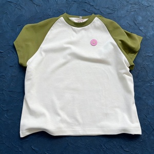 Colección Primavera-Verano de Ropa Masculina, 280G, Color en Contraste, Manga Corta Raglán, Marca Americana de Moda, 100% Algodón Transpirable - Product Image 1