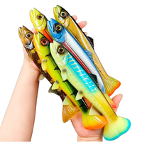 Leurre souple professionnel 22cm 24cm, queue en T, queue ronde, swimbait bionique universel pour eau douce et eau salée, thon doré