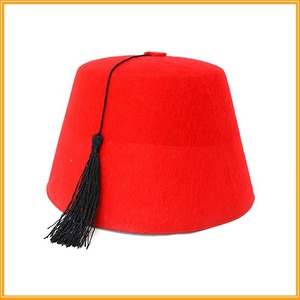 Arabo rosso <span class=keywords><strong>Fez</strong></span> cappello <span class=keywords><strong>turco</strong></span> accessorio Costume marocchino con nappa nera - Product Image 3