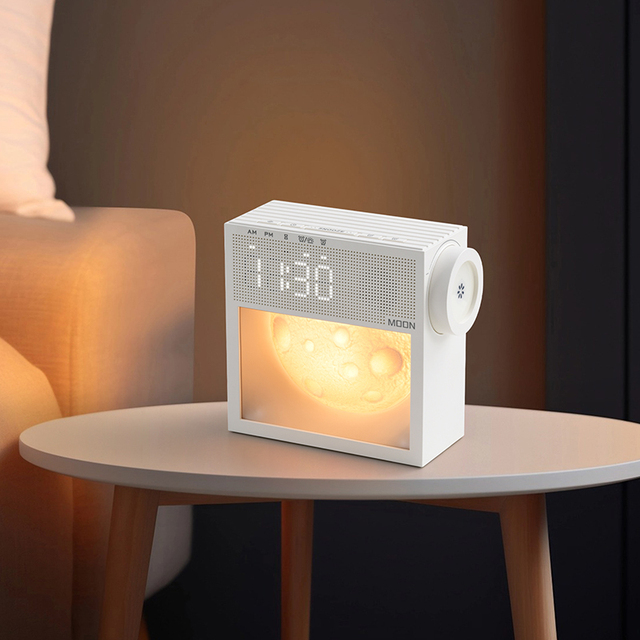 Smart Bedside Table Lamp LED Warm White Touch Control Dimmable Modern Design Alarm Clock with Sunrise Simulation