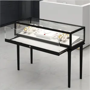 European Led Light Transparent Jewelry Display Showcase Cabinet Jewellery Shop Interior Design