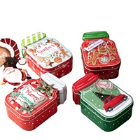 Boîte de rangement pour bonbons en forme de boîte de conserve RJ, motif pain d'épices pour voiture, pot de rangement pour biscuits et bonbons, décoration de Noël, promotion en gros