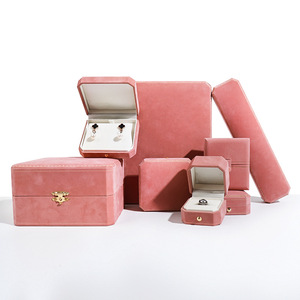 Wedding Gift Box jewellery Pink Color Box storage jewellery case and velvet jewellery packing box