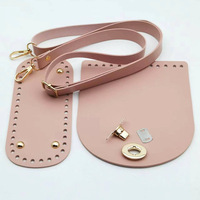 Perlengkapan Pembuatan Tas Kulit, 3Pcs Set Pembuatan Tas Ransel Kulit PU DIY, Alas Tas, Tali Bahu, Tutup Flap