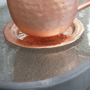 Ensemble de 4 sous-verres élégants en cuivre martelé avec finition polie, diamètre de 4 pouces - pour décorations de mariage - Product Image 3