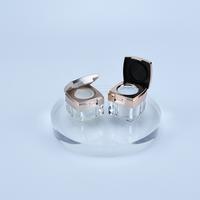 3g 6g Mini bocaux vides carrés en plastique or rose pour baume à lèvres Contenant pour crème oculaire avec bouchon rabattable