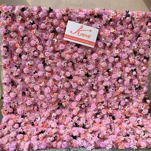 Kewei 004 3D ติดผนังงานแต่งงานดอกไม้สีม่วงอ่อนดอกกุหลาบลิลลี่สีชมพูม้วนขึ้นฉากหลังดอกไม้ประดิษฐ์สำหรับเวทีการจัดงาน - Product Image 4